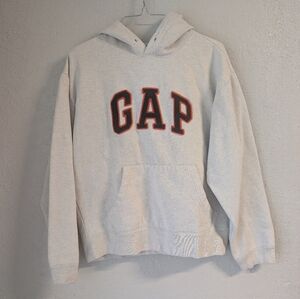 Y2K Gap Spellout Hoodie S Colorway Orange Brown Gray Pockets Preppy Vtg Vintage
